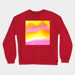 Yellow and Pink Watercolor Blend Crewneck Sweatshirt